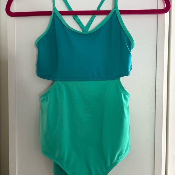 Lands' End Aqua and Turquoise Swimsuit - Picture 2 of 7